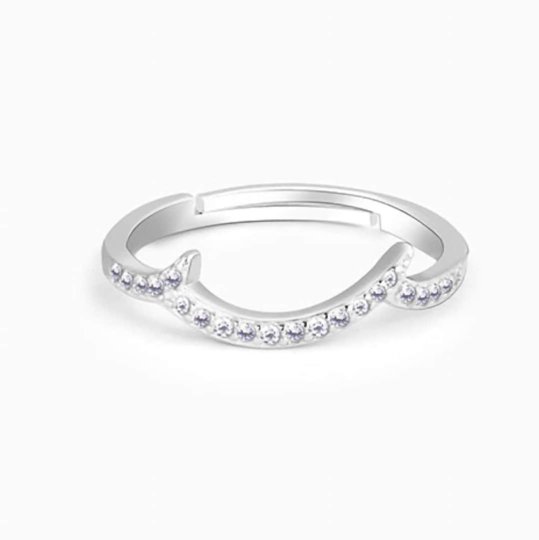 925 Sterling Silver Adjustable Ring For Women's | Huzurr