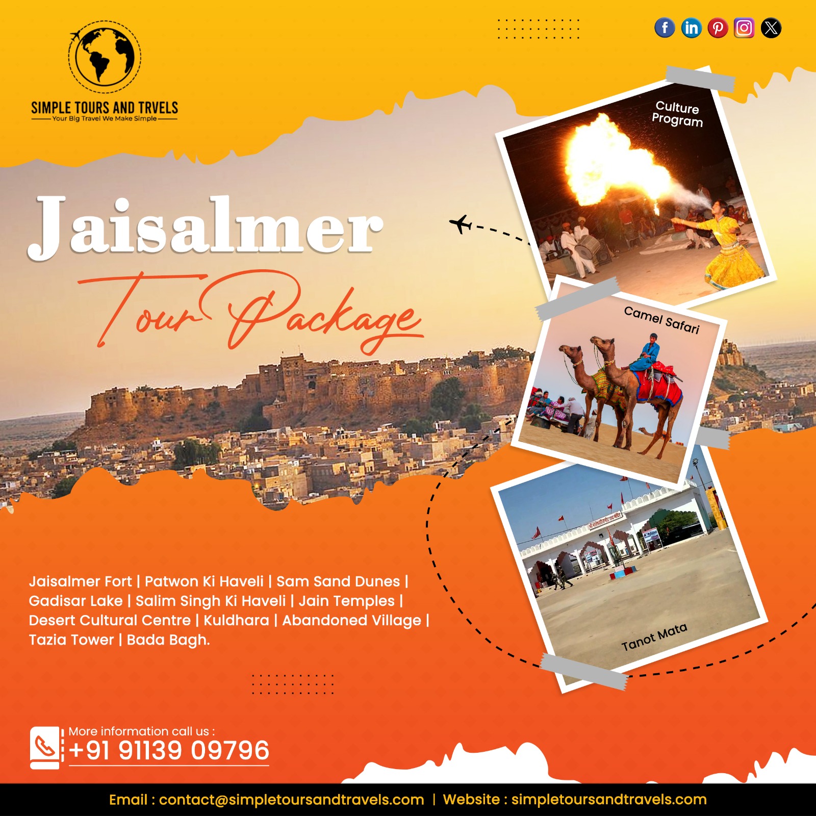 Embark on a Royal Odyssey: Simple Tour and Travel’s 4-Day Jodhpur-Jaisalmer Expedition
