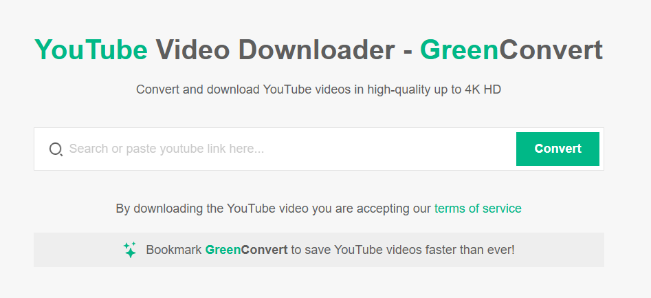 Baixador de Vídeos do YouTube Rápido - GreenConvert.net