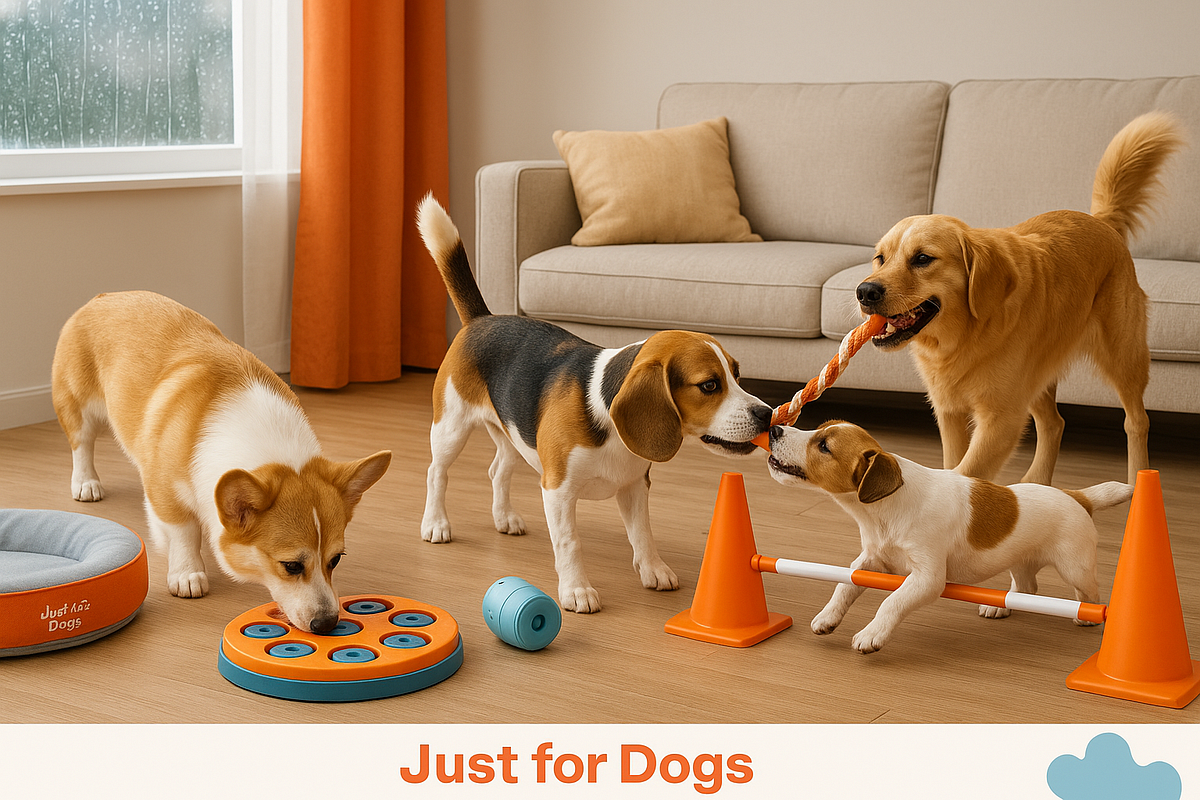 Rainy Day Activities for Energetic Dogs: Indoor Fun with Just for Dogs | by Just for Dogs | May, 2025 | Medium
