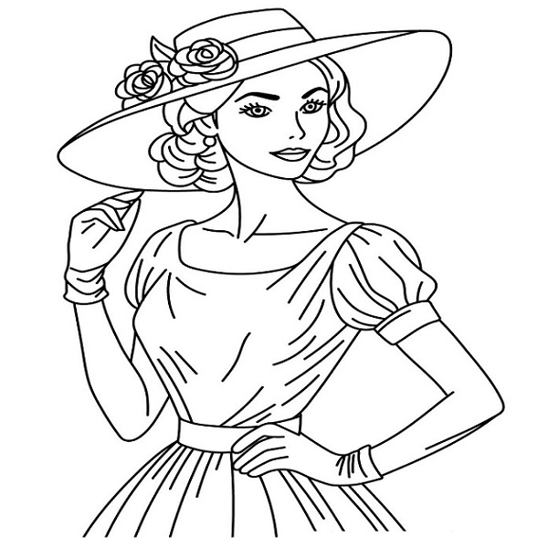 42+ Vintage Girl Coloring Pages Printable Pdf Free Download!