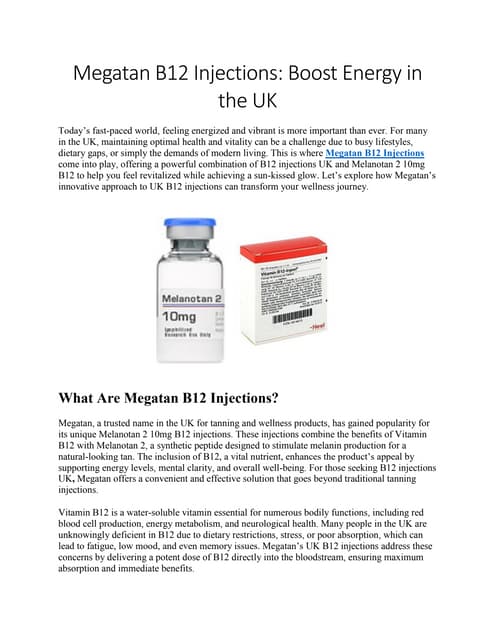 Megatan B12 Injections: Boost Energy in the UK | PDF