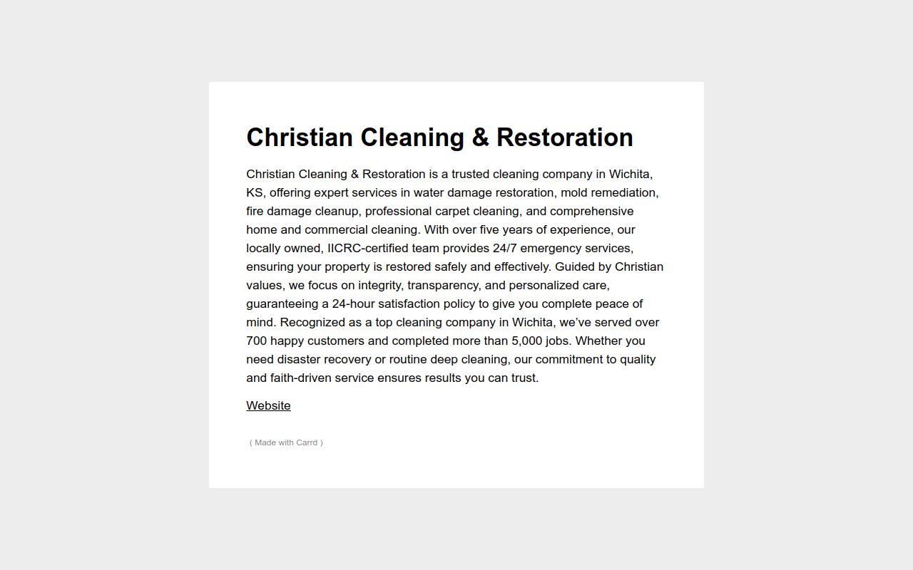 Christian Cleaning & Restoration