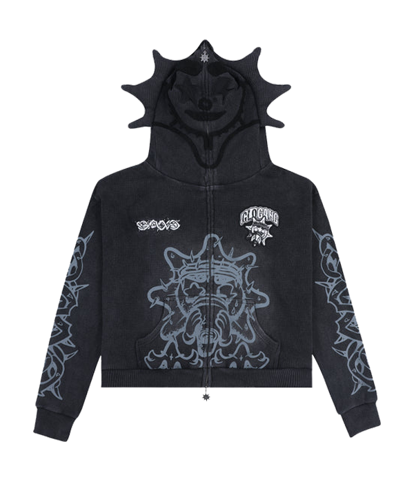 Glory Thorn Glo Gang Full Zip Up Hoodie (Black)
