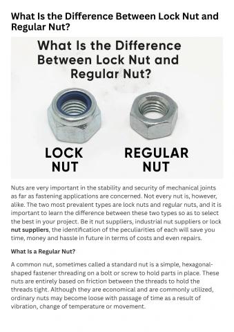 What Is the Difference Between Lock Nut and Regular Nut